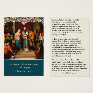 Catholic Wedding Prayer Favour Holy Card