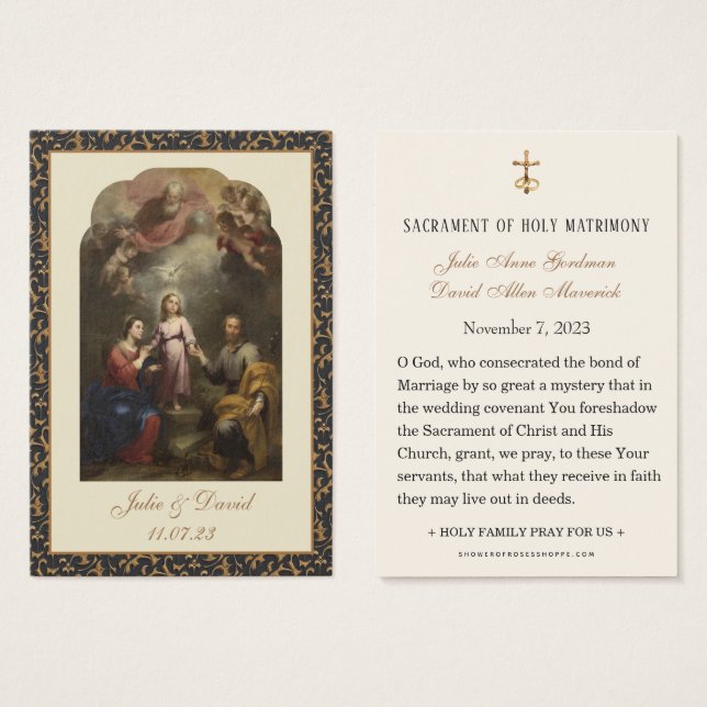 Catholic Wedding Prayer Holy Family (Front & Back)