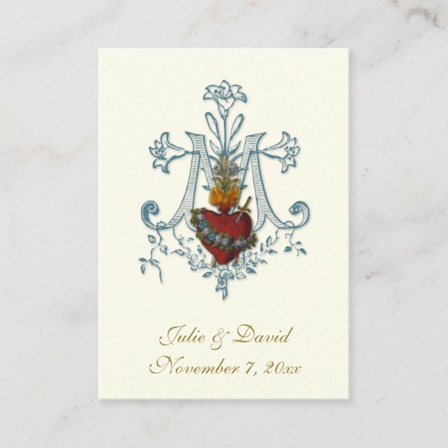 Catholic Wedding Prayer Mary Holy Card (Front)