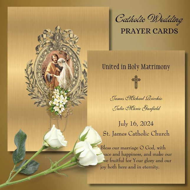Catholic Wedding Prayer Remembrance Holy Cards (Creator Uploaded)