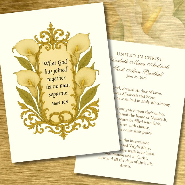 Catholic Wedding Prayer Scripture Lilies (Creator Uploaded)