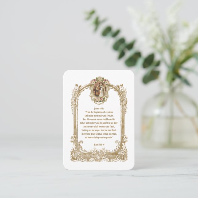 Catholic Wedding Scripture Prayer Card (Standing Front)