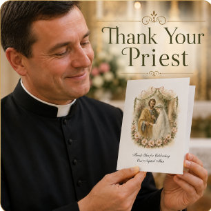Catholic Wedding Thank You for Priest Appreciation Card