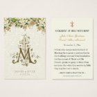 Catholic White Floral Gold Wedding Holy Card