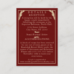 Catholic Winter Wedding Details Enclosure Card