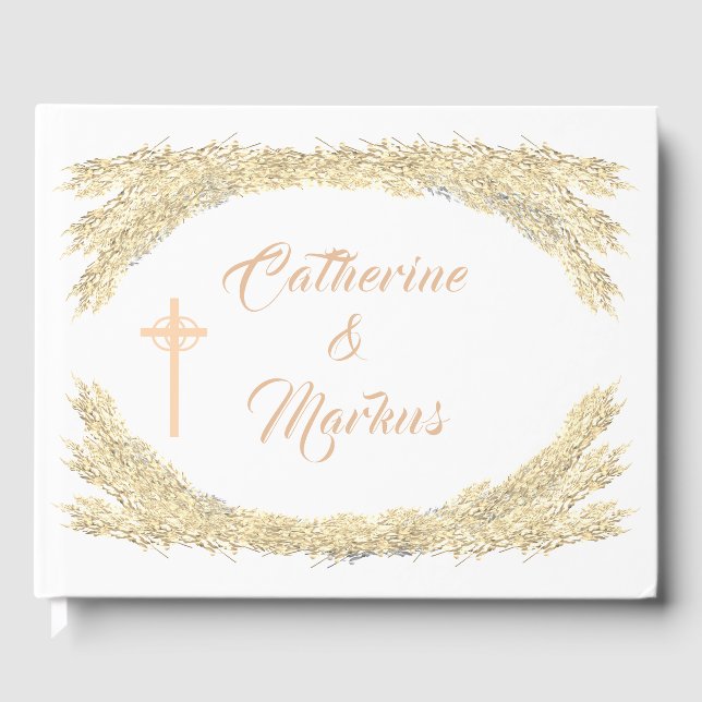 Catholic Winter Wedding  Guest Book (Front)
