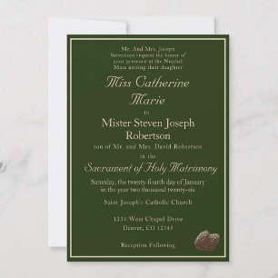 Catholic Winter Wedding Invitation