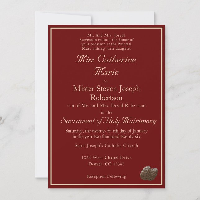 Catholic Winter Wedding Invitation (Creator Uploaded)