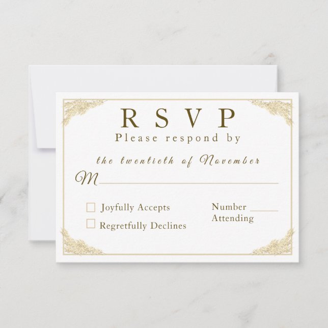 Catholic Winter Wedding Response Card (Front)