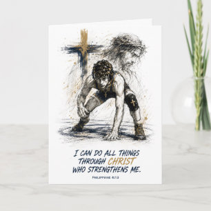 Catholic Wrestling Birthday Card for Boys