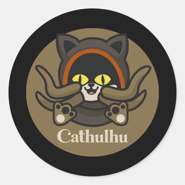 Cathulhu Classic Round Sticker (Front)