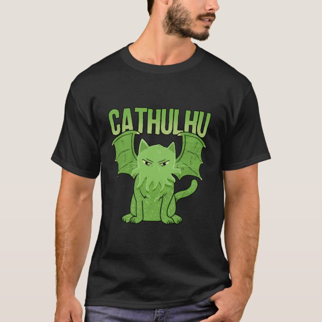 Cathulhu Cute Scary Cthulu Cat T-Shirt (Front)