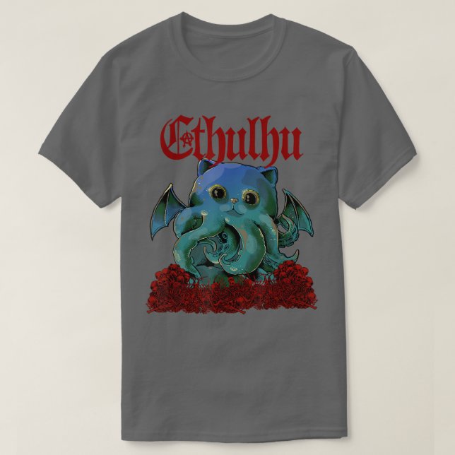 Cathulhu  Funny Cute Cathulhu Kawaii Cat  T-Shirt (Design Front)