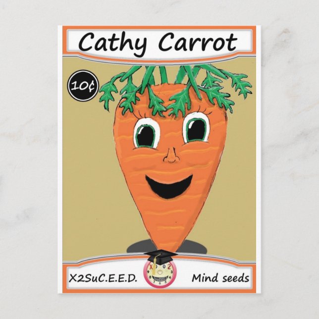 Cathy Carrot Seed Packet 1 Postcard (Front)