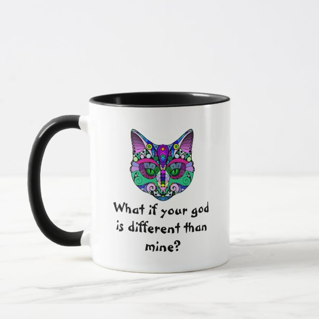 cathy roew cat wolf mandala mug (Left)