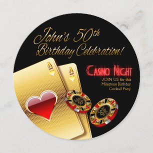 Cathy Vegas Casino Night 50th Birthday Party Invitation