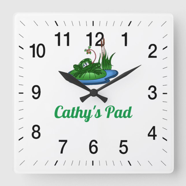 Cathy's Pad Square Wall Clock (Front)
