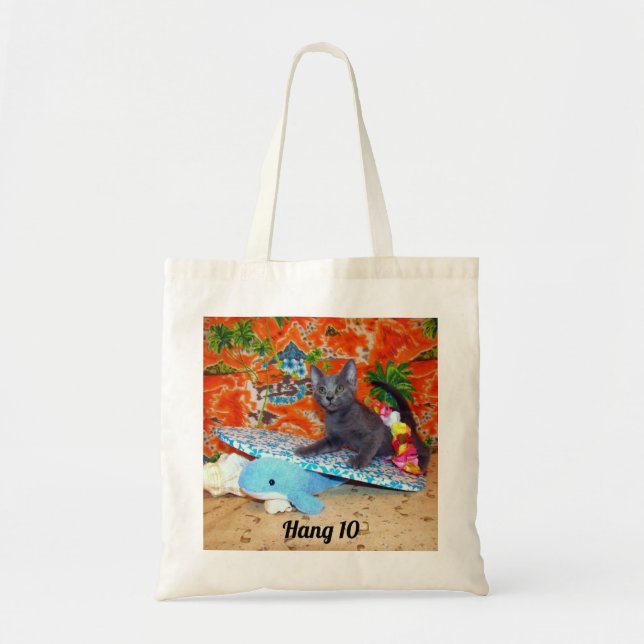 Catiana's Surfing Adventure  Cat / Kitten Tote Bag (Front)