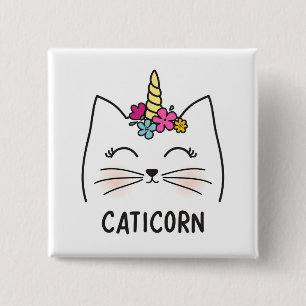 Caticorn 15 Cm Square Badge