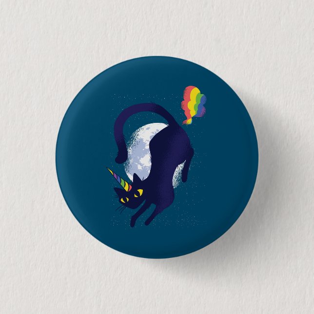 Caticorn 3 Cm Round Badge (Front)