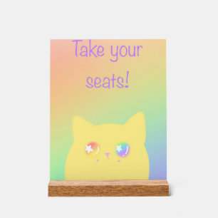 Caticorn acrylic sign for birthday party