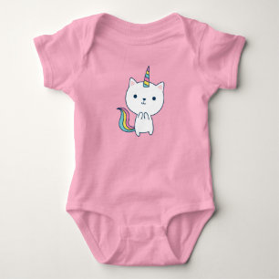 Caticorn Baby Bodysuit Pink