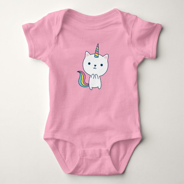 Caticorn | Baby Bodysuit | Pink (Front)