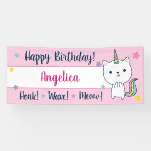 Caticorn   Birthday Banner   Indoor Outdoor