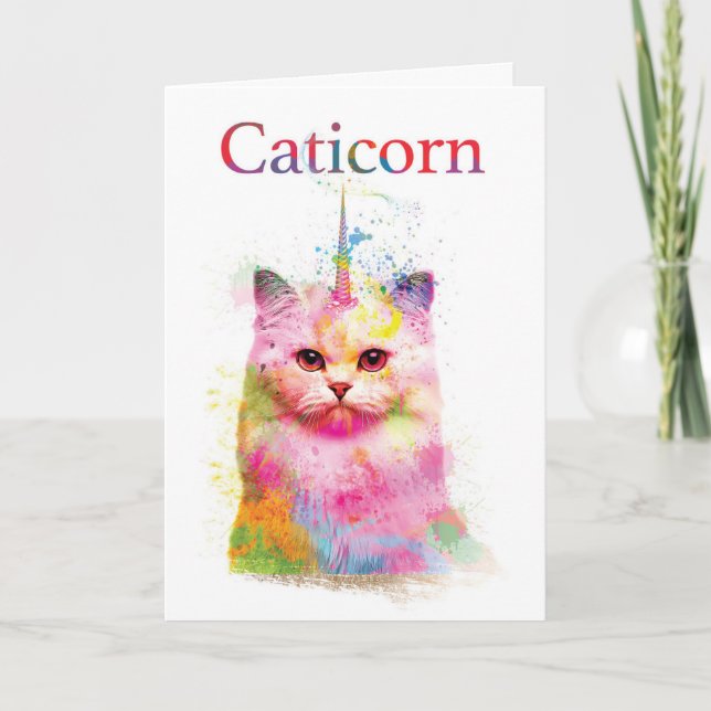 Caticorn Birthday Card (Front)