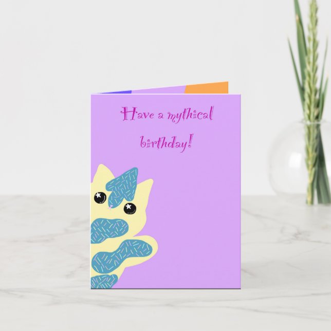 Caticorn Birthday card (Front)