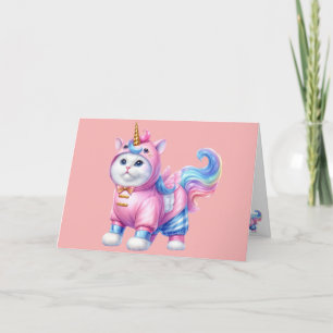 Caticorn (cat unicorn) Blank Inside Thank You Card