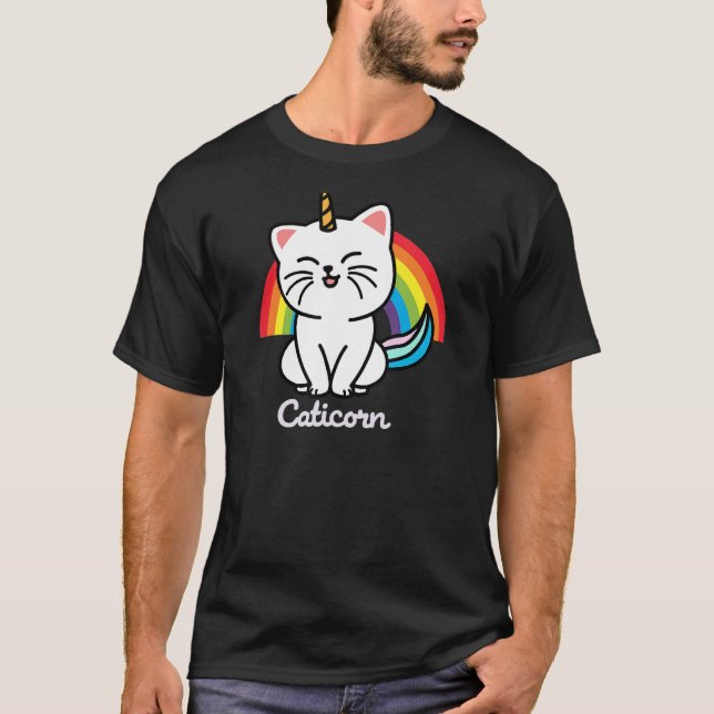 Caticorn Cat Unicorn Rainbow T-Shirt (Front)