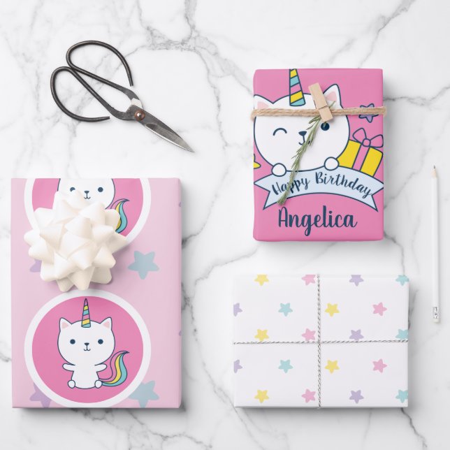 Caticorn Collection 1 |  Wrapping Paper Sheet (Front)