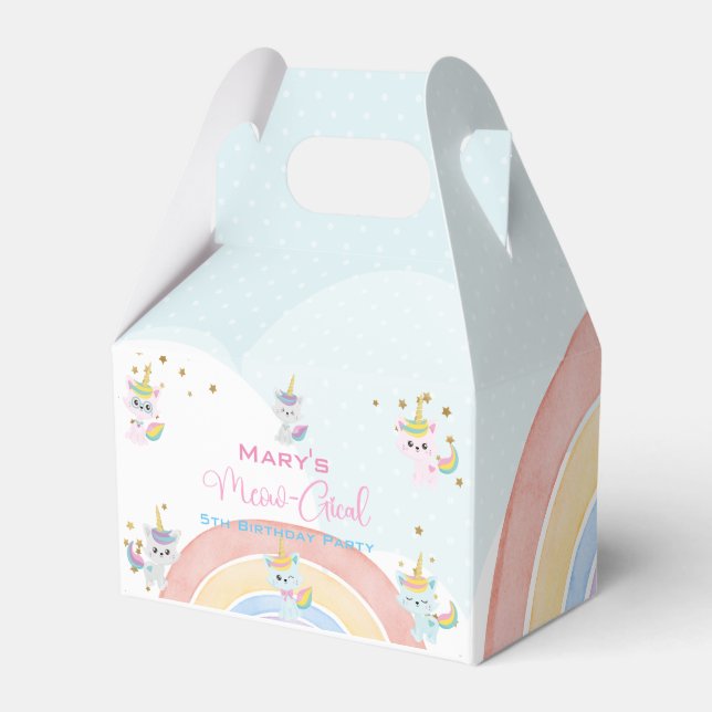 Caticorn Meow-Gical Birthday Favour Box (Front Side)