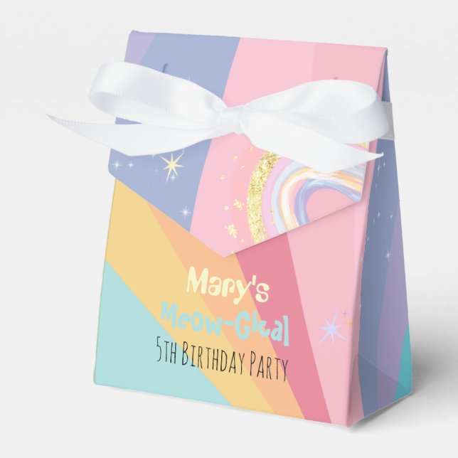 Caticorn Meow-Gical Birthday Gift Favour Box (Front Side)