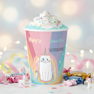 Caticorn Meow-Gical Birthday Girl Paper Cups