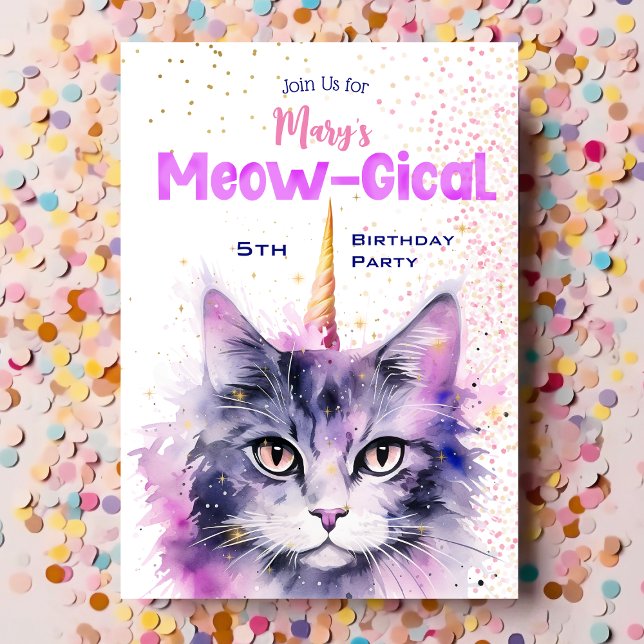 Caticorn Meow-Gical Birthday Invitation (Creator Uploaded)