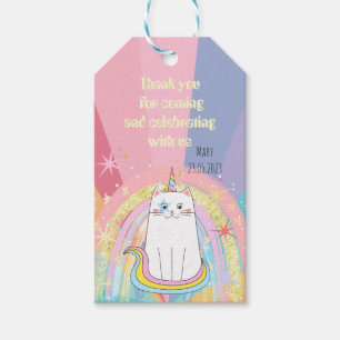 Caticorn Meow-Gical Birthday thank you Gift Tags
