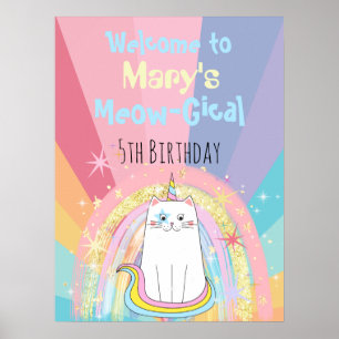 Caticorn Meow-Gical Birthday Welcome Poster