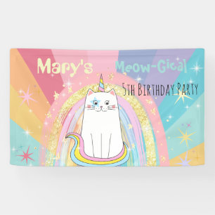 Caticorn Meow-Gical kid Birthday Banner