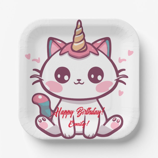 Caticorn Paper Plate (Front)