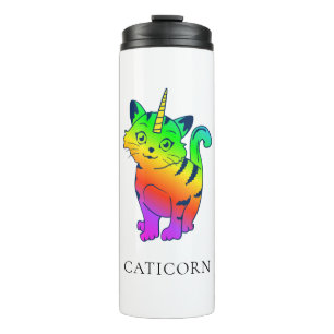 Caticorn Rainbow Unicorn Cat Personalised Thermal Tumbler