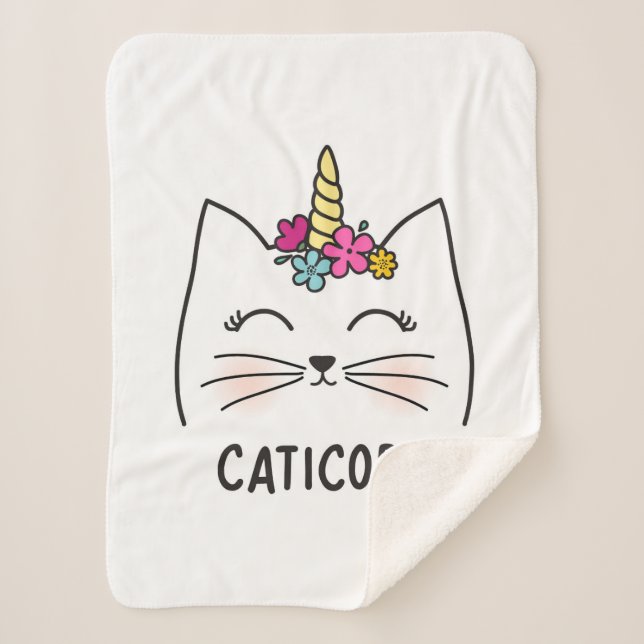 Caticorn Sherpa Blanket (Front)