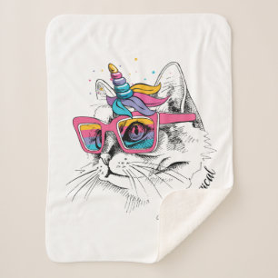 Caticorn   So Meowgical Sherpa Blanket