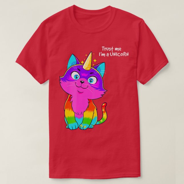 Caticorn  Trust Me I'm A Unicorn Funny Cat  T-Shirt (Design Front)