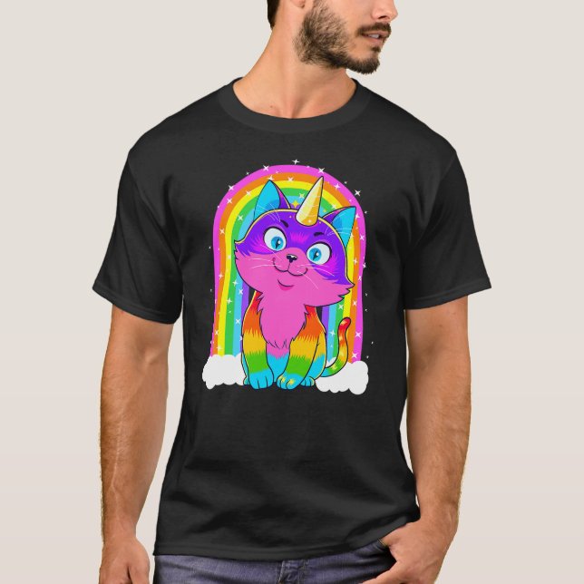 Caticorn Unicorn Cat Rainbow Kittycorn Kitty Gift  T-Shirt (Front)