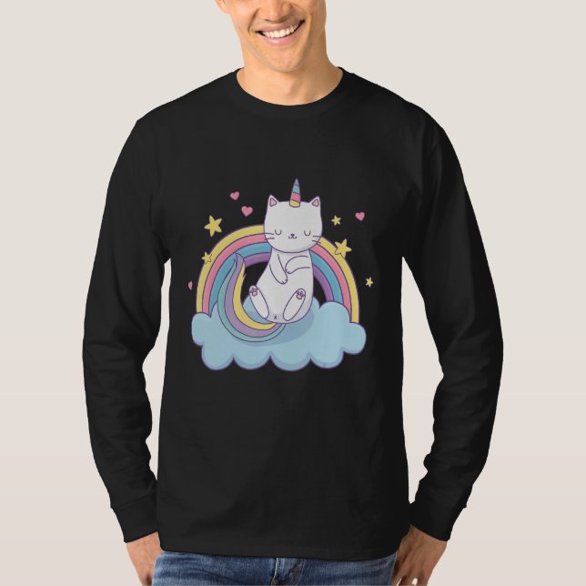 Caticorn With Rainbow Kittycorn T-Shirt (Front)