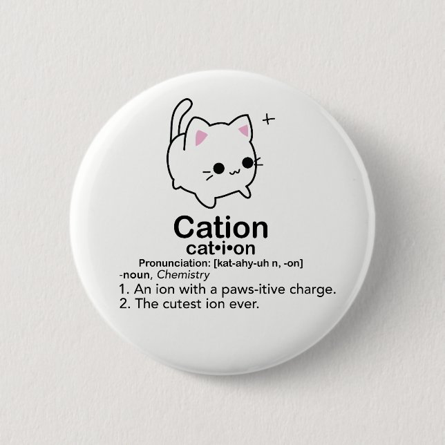 Cation 6 Cm Round Badge (Front)