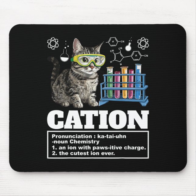 Cation Chemistry Humour Science Teacher Cat Pun Ca Mouse Mat (Front)