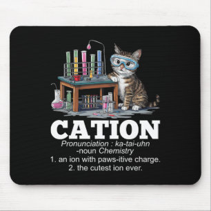 Cation Chemistry Humour Science Teacher Cat Pun Fu Mouse Mat